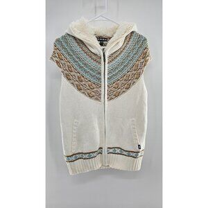 Vans Woman's Hooded Knit‎ Zip Sweater vest Size Large -- UNIQUE AND AMAZING!